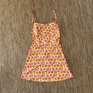 Verge Girl Floral Backless Dress - Pink and Orange